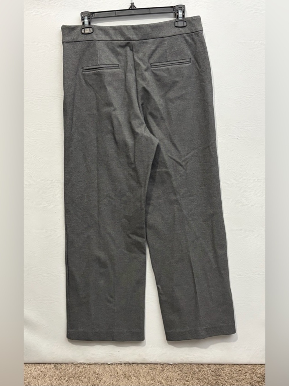 Ann Taylor Petite Heather Gray Knit Wide Leg Trousers 10P - Picture 3 of 10